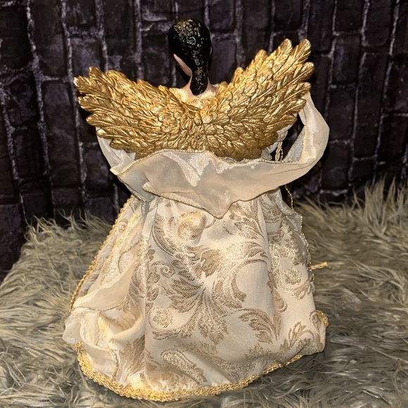Golden Holiday Christmas Angel Topper African American 14” - Picture 2 of 13